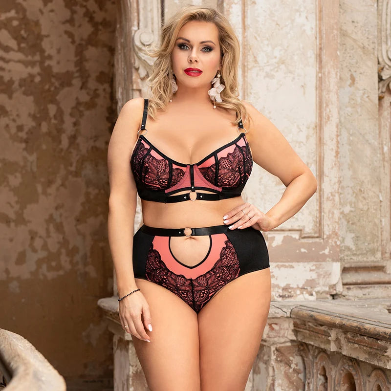 Comeondear Lace Bra Set Plus Size XL 3XL 5XL Ensemble Lingerie