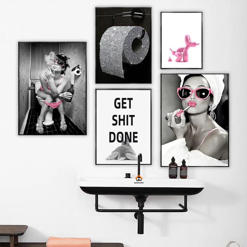 Poster WC Toilet Decoration Paper Canvas