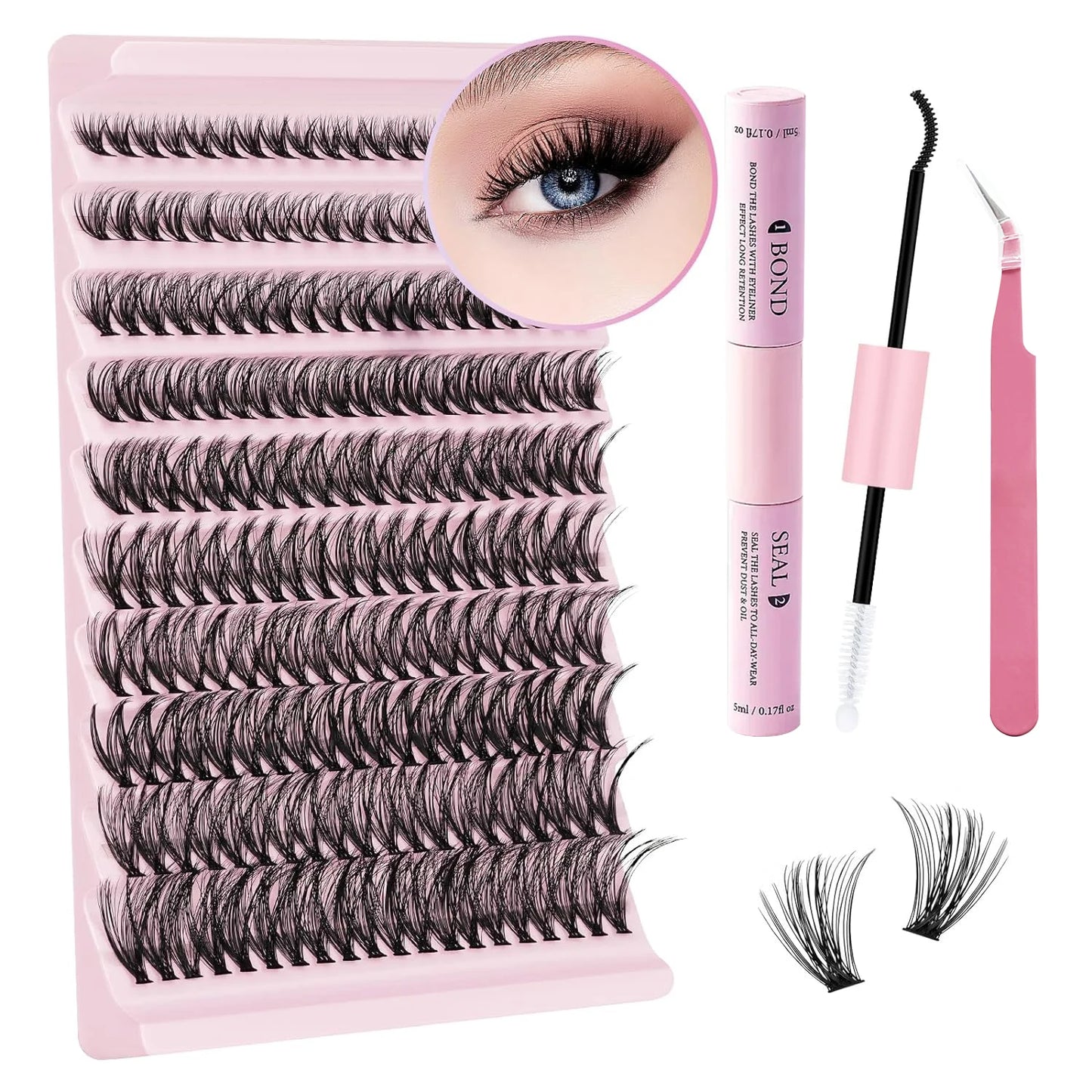 40D lash extension kit with lash bond and seal Glue Clusters Eyelashes Makeup tools DIY Lashes Extension kit for gluing Lashes