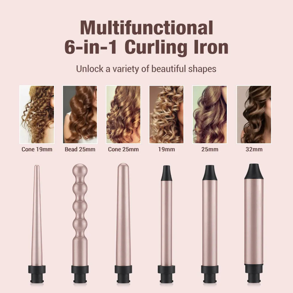 5 In 1 Hair Curlers Care Styling Curling Wand Hair Iron Curler Set Curler Hair Styles Tool Multifunctional barrel Rotating