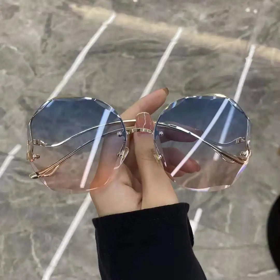 Rimless Sunglasses Water Cut UV400