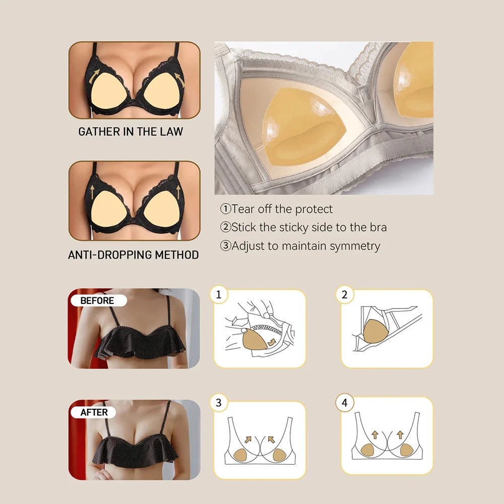 Double Sided Adhesive Sticky Bra Inserts Push Up Lift Up