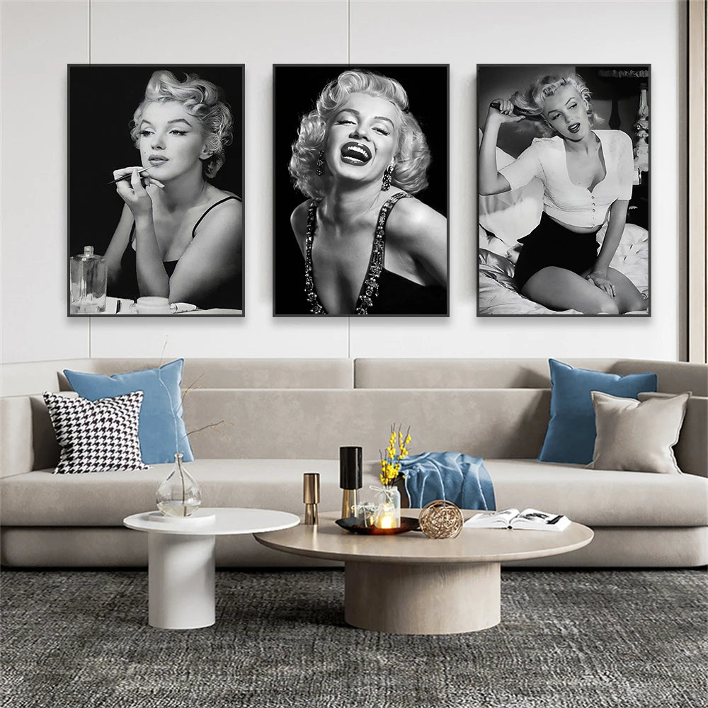 Marilyn Monroe Poster Black and White Print Vintage