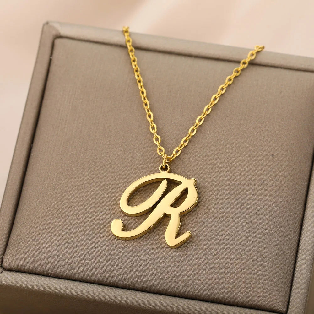 A-Z Initial Letter Pendant Necklace