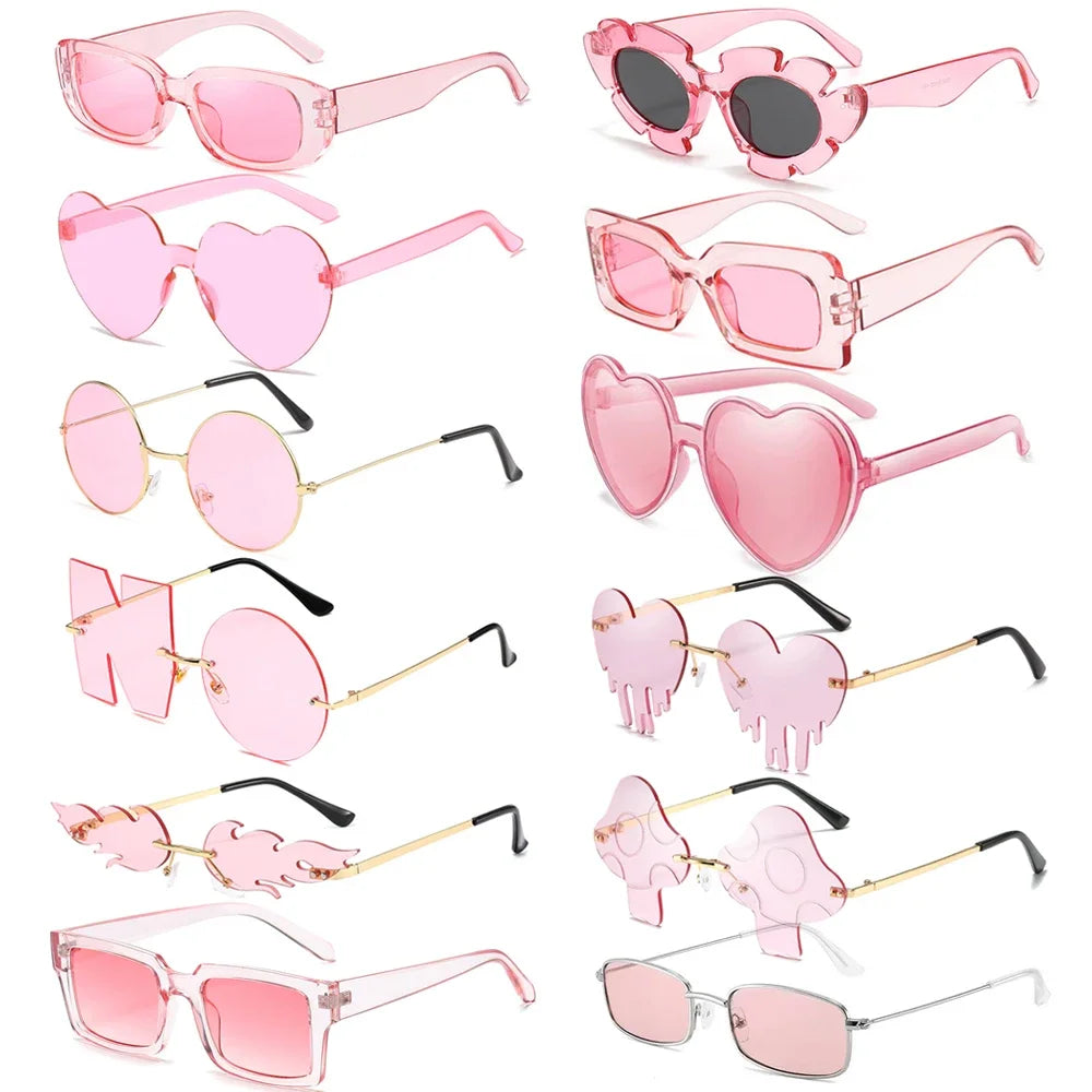 Pink coloured sunglasses