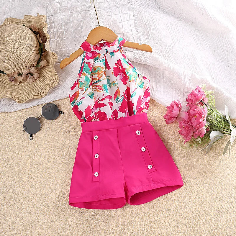 New Girls Summer Suit Hanging Neck