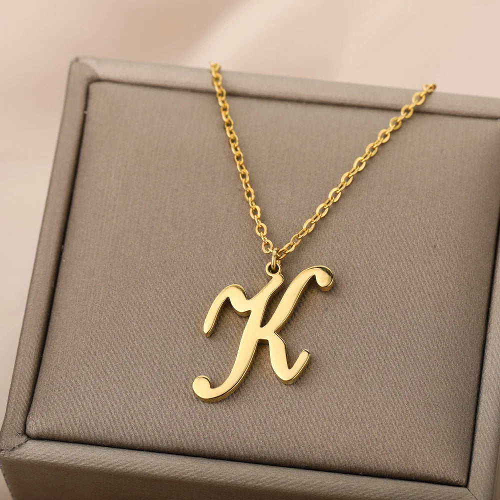 A-Z Initial Letter Pendant Necklace