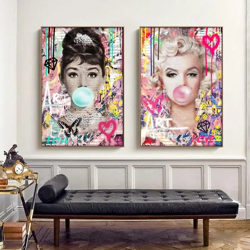 Modern Abstract Aesthetic Wall Art Hepburn Marilyn Monroe