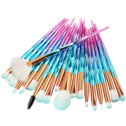 20Pcs Diamond Makeup Brushes Set Powder Foundation Blush Blending Eye shadow Lip Cosmetic Beauty Make Up Brush Pincel Maquiagem