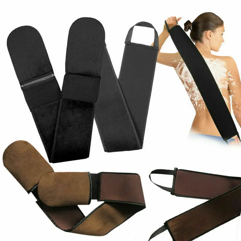 1 Pcs Back & Body Flocking 3 In 1 Tanning Mitt Fake Tan Applicator Gloves Pull Back Strip Scrubbing Towel Applicator Bath Towel