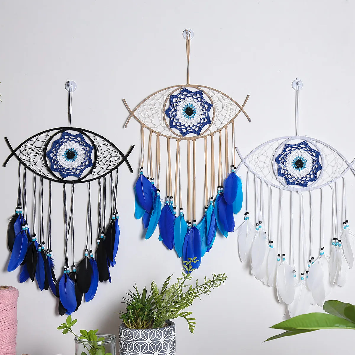 Evil Eye Dream Catcher Boho Room Decor Handmade