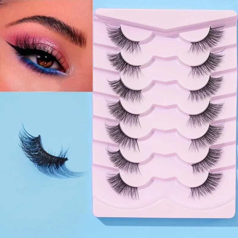 7 Pairs of Thick And Slender Eyelashes , Half Lashes