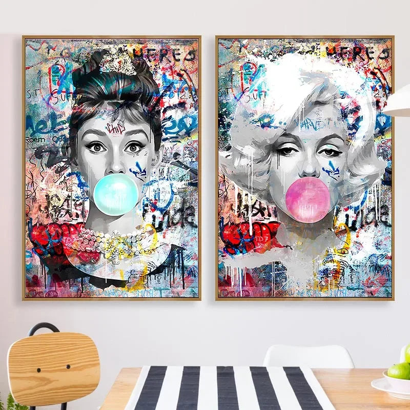 Modern Abstract Aesthetic Wall Art Hepburn Marilyn Monroe