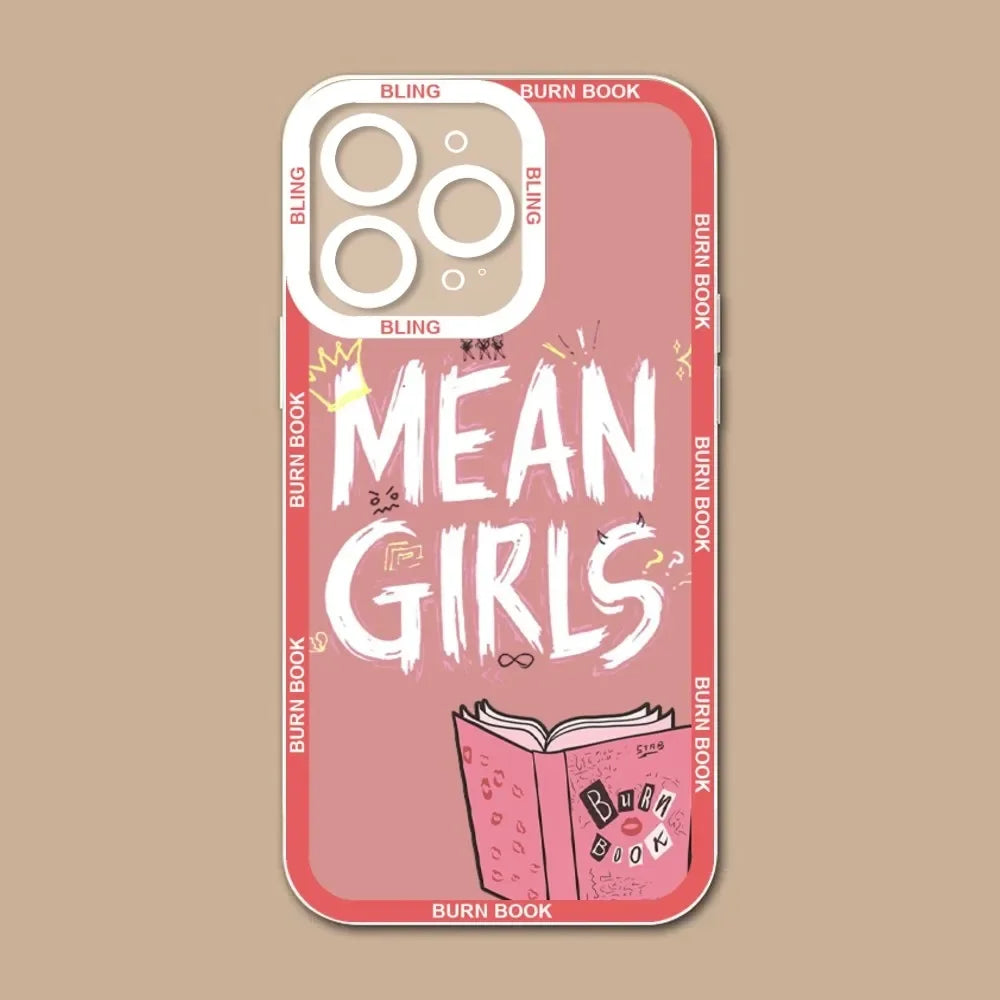 Burn Book Mean Girls Bling Cute Phone Case Phone Case For IPhone 11 12 13 15 Pro Max 14 Pro Max Case Shell Funda Cover