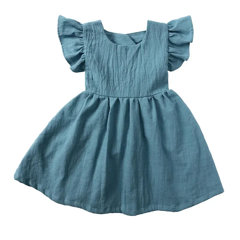 Girls Dress Bow backed skater dress