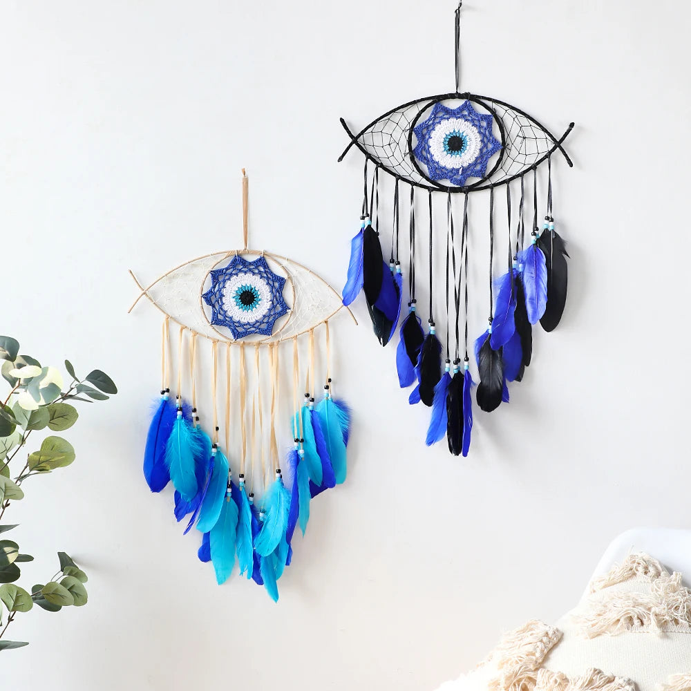 Evil Eye Dream Catcher Boho Room Decor Handmade