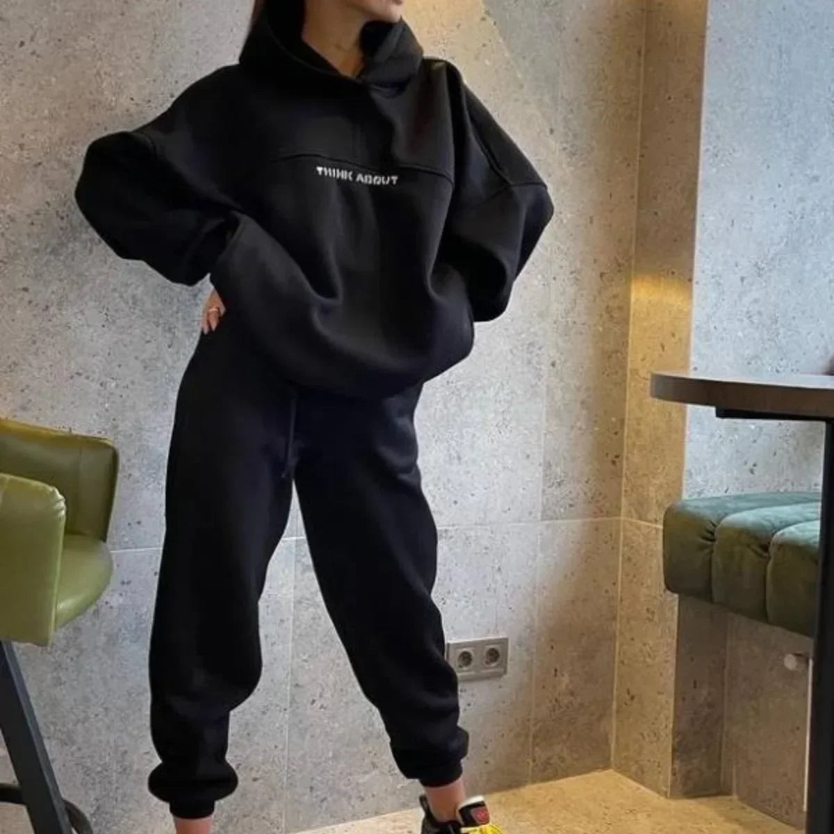 I DONT CARE Hooded Pants Set