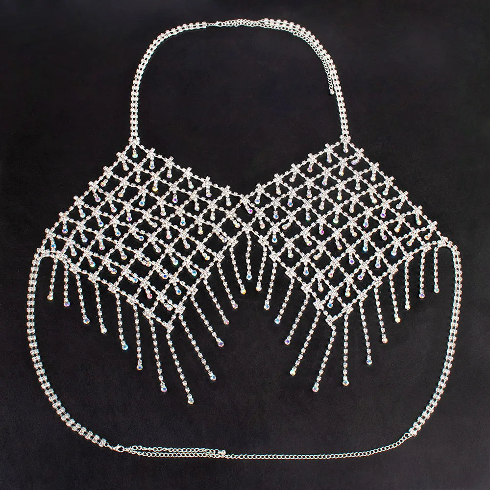 Bikini rhinestone breast chain