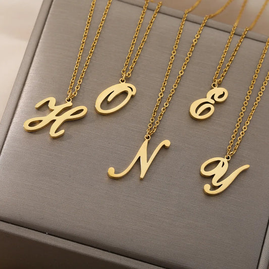 A-Z Initial Letter Pendant Necklace