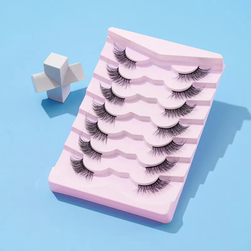 7 Pairs of Thick And Slender Eyelashes , Half Lashes