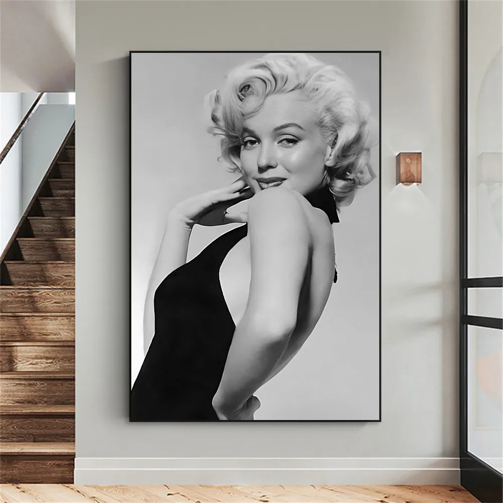 Marilyn Monroe Poster Black and White Print Vintage