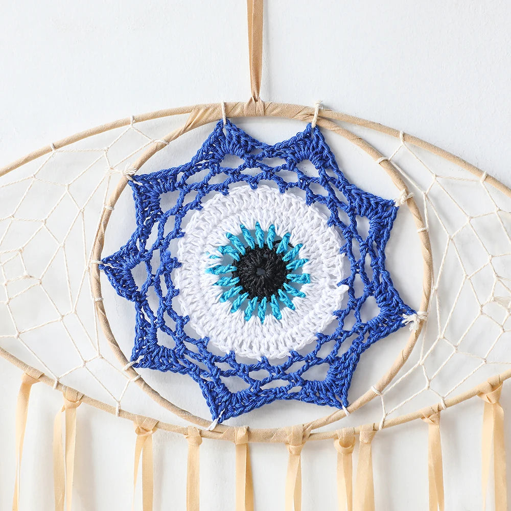 Evil Eye Dream Catcher Boho Room Decor Handmade