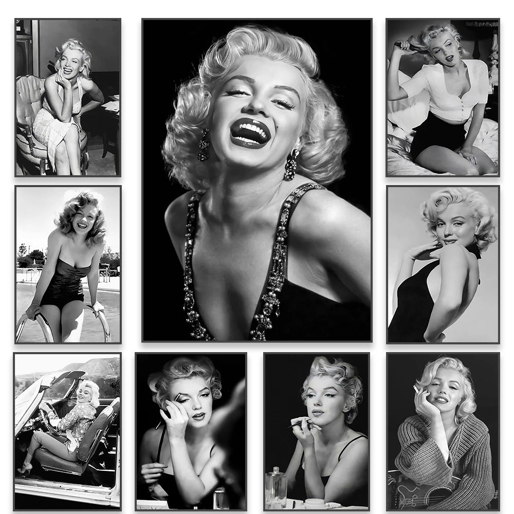 Marilyn Monroe Poster Black and White Print Vintage