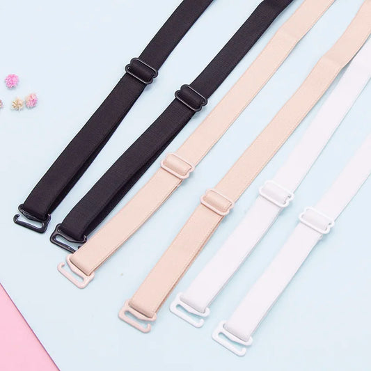 Women Slip Resistant Bra Straps Double Shoulder Elastic Brassiere Lady Push Up Bra Black White Invisible Lingerie Accessories