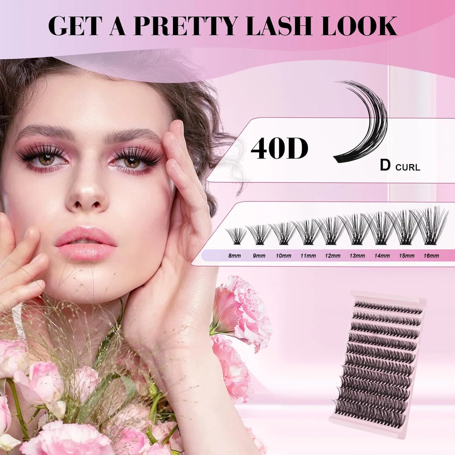 40D lash extension kit with lash bond and seal Glue Clusters Eyelashes Makeup tools DIY Lashes Extension kit for gluing Lashes