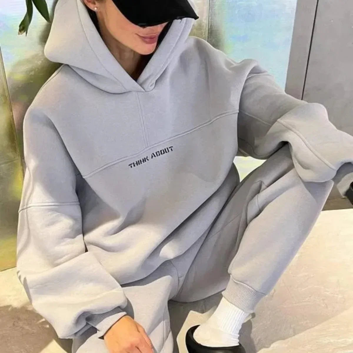 I DONT CARE Hooded Pants Set