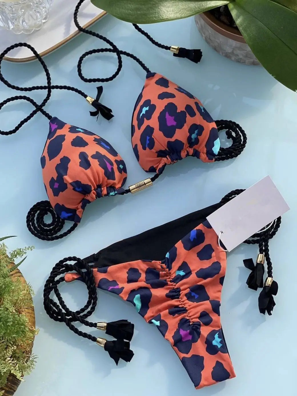 Bikinis Set Thong &  Halter Beachwear